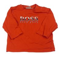 Červené triko s nápisem Hugo Boss