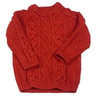 Červený melírovaný svetr H&M