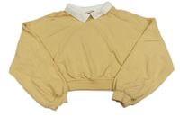 Písková crop mikina s límečkem H&M