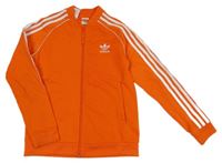 Červená sportovní propínací mikina s logem Adidas