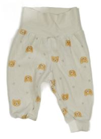 Smetanové sametové tepláky s medvědy H&M