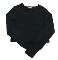 Černé žebrované crop triko Matalan