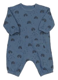 Tmavomodrý puntíkatý overal s duhami George