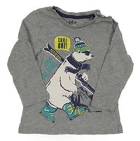 Šedé melírované triko s medvědem Lupilu