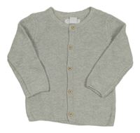 Šedý melírovaný propínací svetr Primark