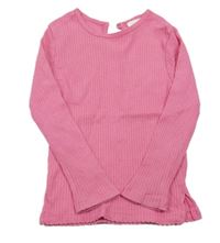 Tmavorůžové žebrované triko F&F