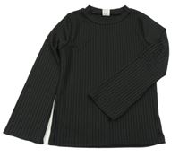 Černé žebrované triko