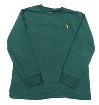 Tmavozelené triko s nášivkou Next