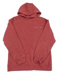 Vínová mikina s nápisem a kapucí Primark