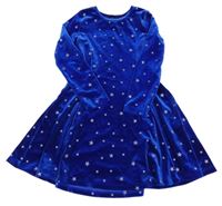 Safírové sametové šaty s hvězdami M&S