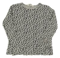 Šedé melírované žebrované vzorované triko H&M