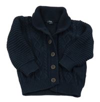 Tmavomodrý propínací svetr Kiabi