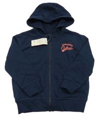 Nové - Tmavomodrá propínací mikina s nápisem a kapucí Lupilu