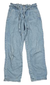 Modré jogger rifle s páskem Benetton