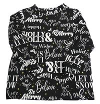 Černé úpletové triko s nápisy Matalan