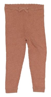 Starorůžové žebrované pletené tepláky George