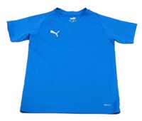 Modré sportovní funkční tričko s logem Puma