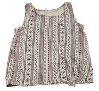 Světlerůžovo-černý vzorovaný crop top C&A