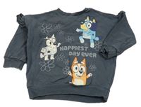 Tmavomodrá mikina s Bluey a volánky George