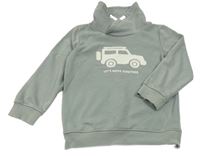 Šedá mikina s autem a komínovým límcem Topolino