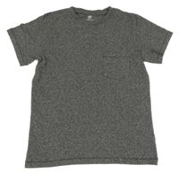 Tmavošedé melírované tričko s kapsou H&M