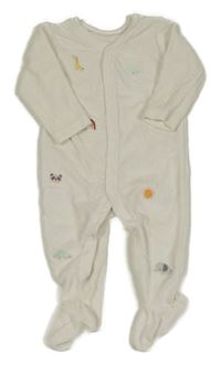 Smetanový sametový overal se zvířaty Nutmeg