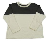 Smetanovo-antracitové triko Zara