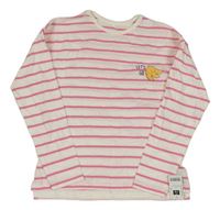 Nové - Bílo-růžové pruhované triko s banány Dunnes