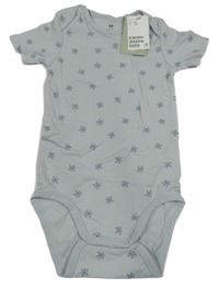 Nové - Světlemodré květované body H&M