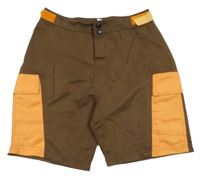 Hnědo-oranžové šusťákové cargo kraťasy Hot&Spicy