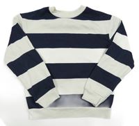 Smetanovo-tmavomodrá pruhovaná mikina H&M