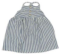 Bílo-tmavomodré vzorované šaty PRIMARK