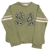 Khaki crop mikina s číslem M&S