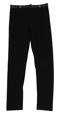 Černé legíny s logem v pase River Island
