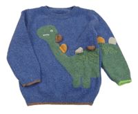 Modro-zelený vlněný svetr s dinem George