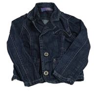 Tmavomodrá riflová bunda s kapsami 