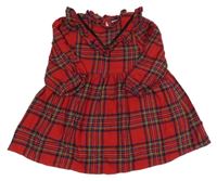 Červeno-barevné kostkované šaty s volánkem Matalan