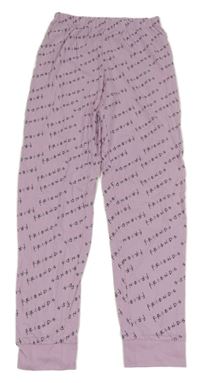 Lila pyžamové kalhoty s nápisy C&A