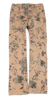 Meruňkovo-šedé květované skinny kalhoty Name it