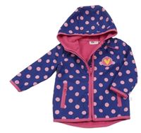 Fialovo-růžová puntíkatá softshellová bunda s kapucí Liegelind