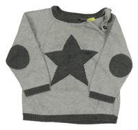 Šedý lehký svetr s hvězdou H&M