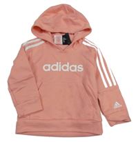 Lososová mikina s logem a kapucí Adidas