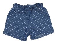 Modré puntíkaté kraťasy s mašlí shein