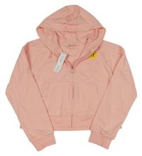 Nové - Světlerůžová propínací mikina s kapucí George