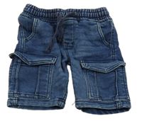 Tmavomodré riflové teplákové kraťasy s kapsami Lupilu