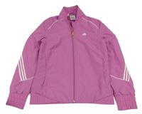 Růžová šusťáková sportovní bunda s logem Adidas