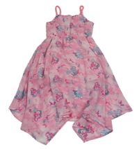 Růžové šifonové šaty s mořskými pannami Dopodopo