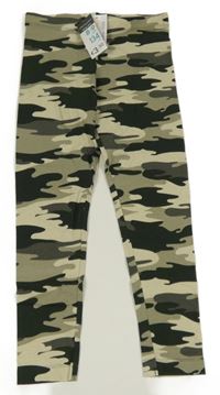Nové - zeleno-smetanové army legíny Primark