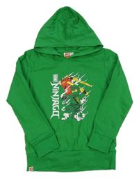 Zelená mikina s Ninjago a kapucí 