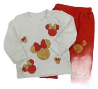 2 set - červené tepláky s Minnie + bílé triko s Minnie 